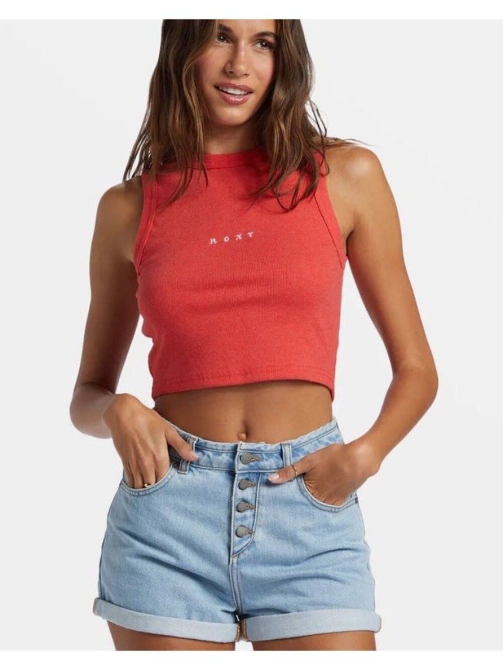 $34 ROXY Women’s Roxify Fitted Rib Tank Top Size XS